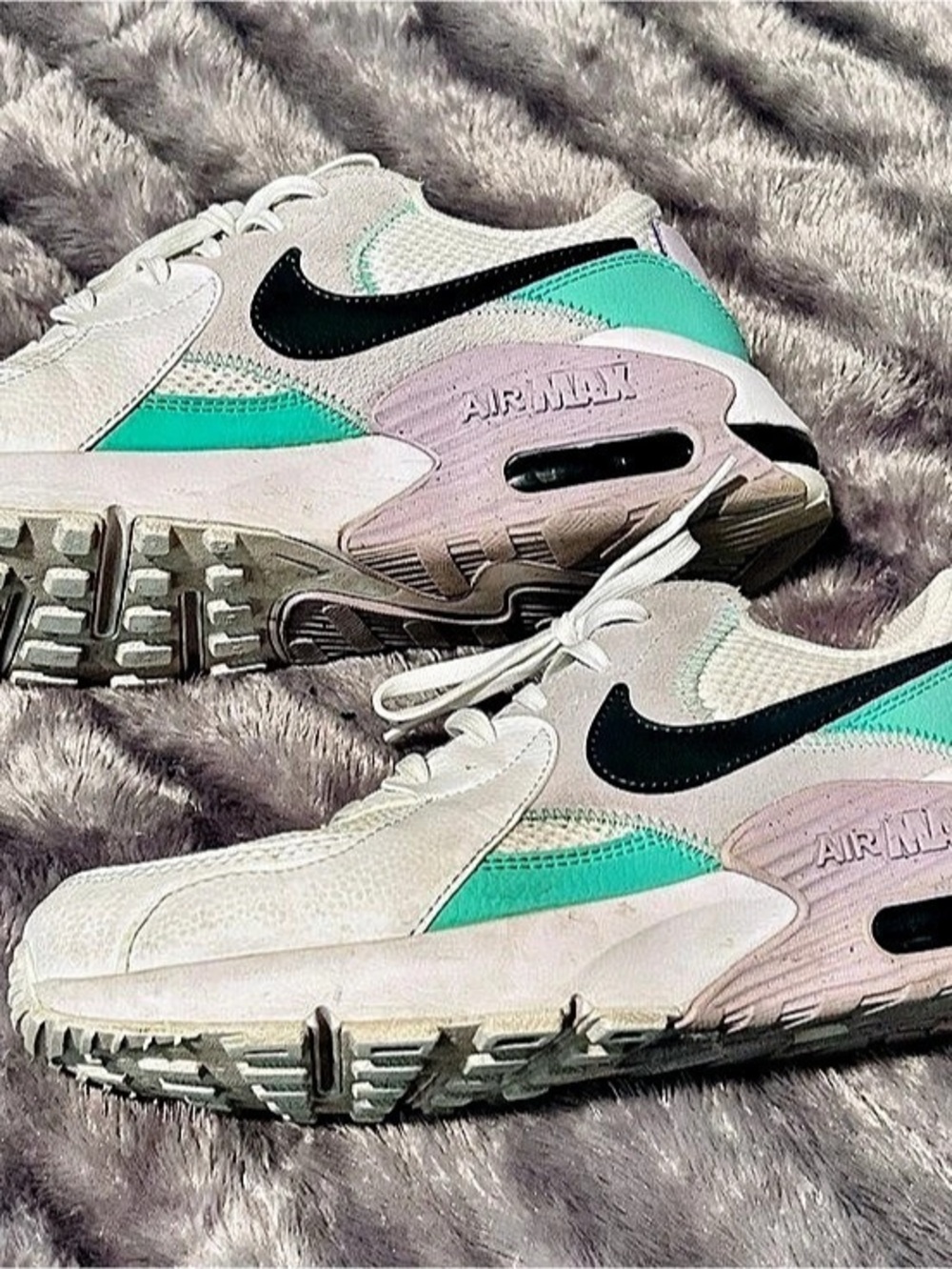 Nike Air Max Excee Sneakers in White purple Green women’s 9